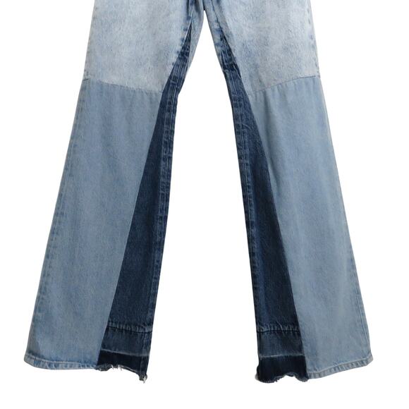 Zara Wide Leg Patchwork Collection Jeans Color Block Bell Bottom Jeans Size 6 - Picture 5 of 11